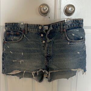 Zara Blue Distressed Jean Shorts